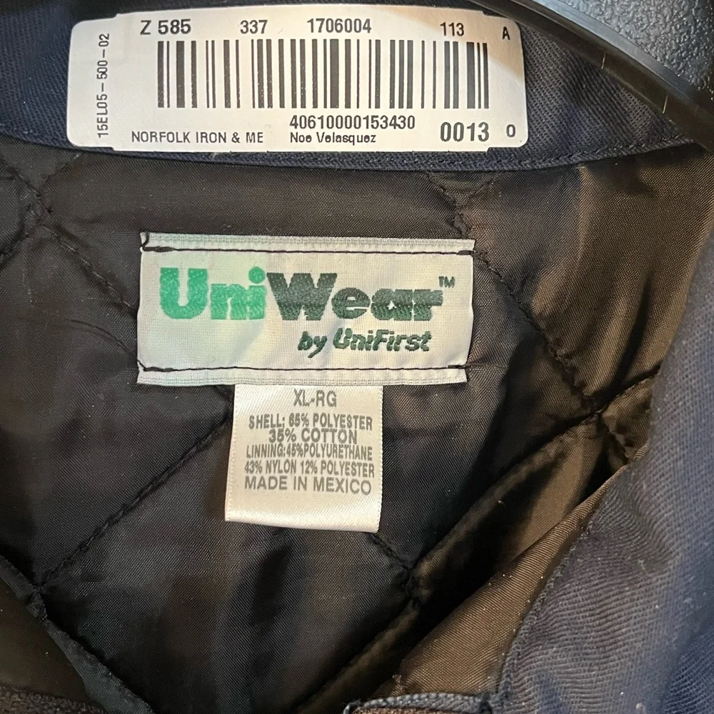 Uniwear By UniFirst Quilted Safety Jacket Sz XL - Picture 8 of 8